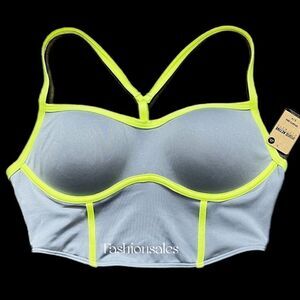 Victorias Secret Pink Active Ultímate Push up Padded Corset Sports Bra gray S